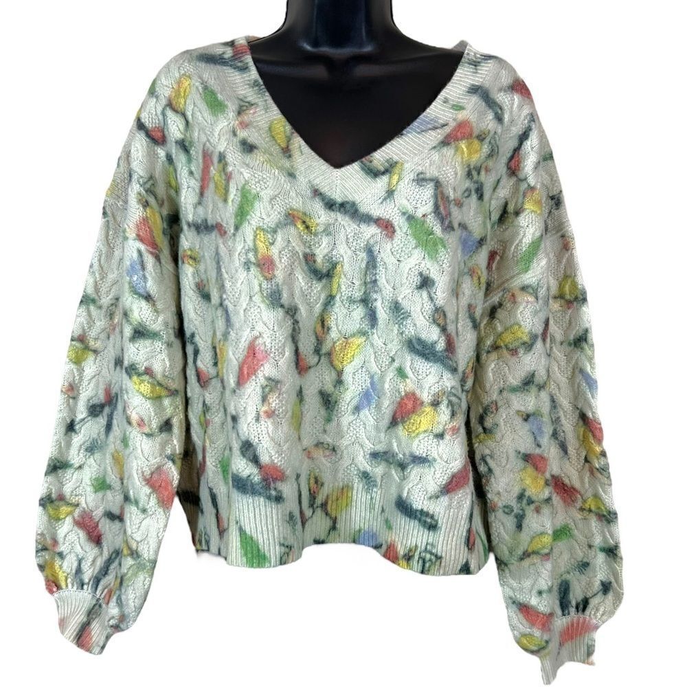 Anthropologie Catch Of the Day Wool Cable Knit Sweater